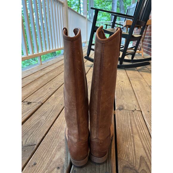 Frye Melissa Button Inside Zip Leather Boot - Cognac Size 6 1/2 - Picture 6 of 9